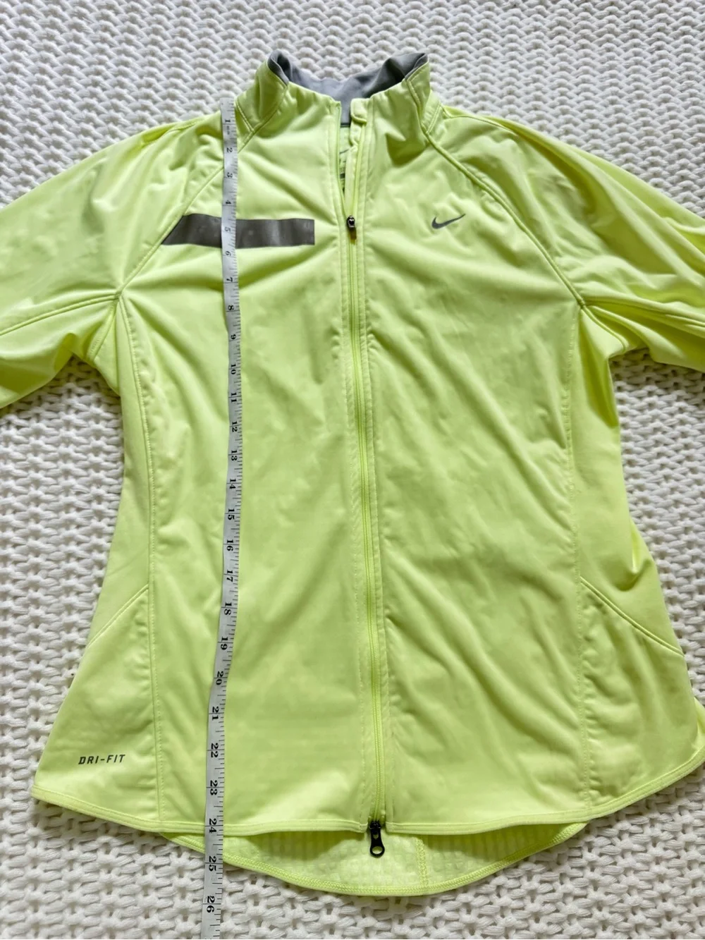 Nike Women's Neon Yellow Full-Zip Training Jacket with Reflective Accent